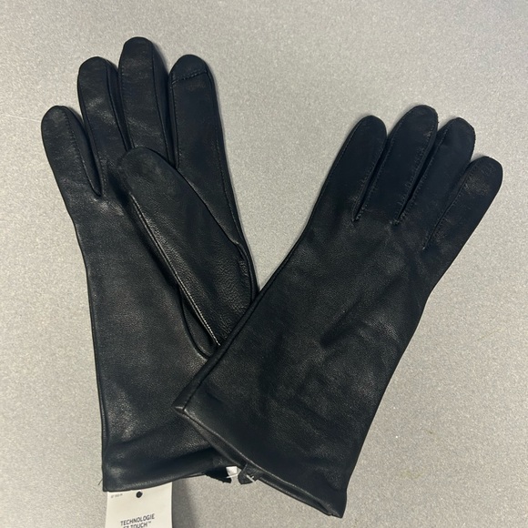 Lands' End Accessories Lands Endblack Leather Cashmere Lined Easy Touch Gloves Poshmark